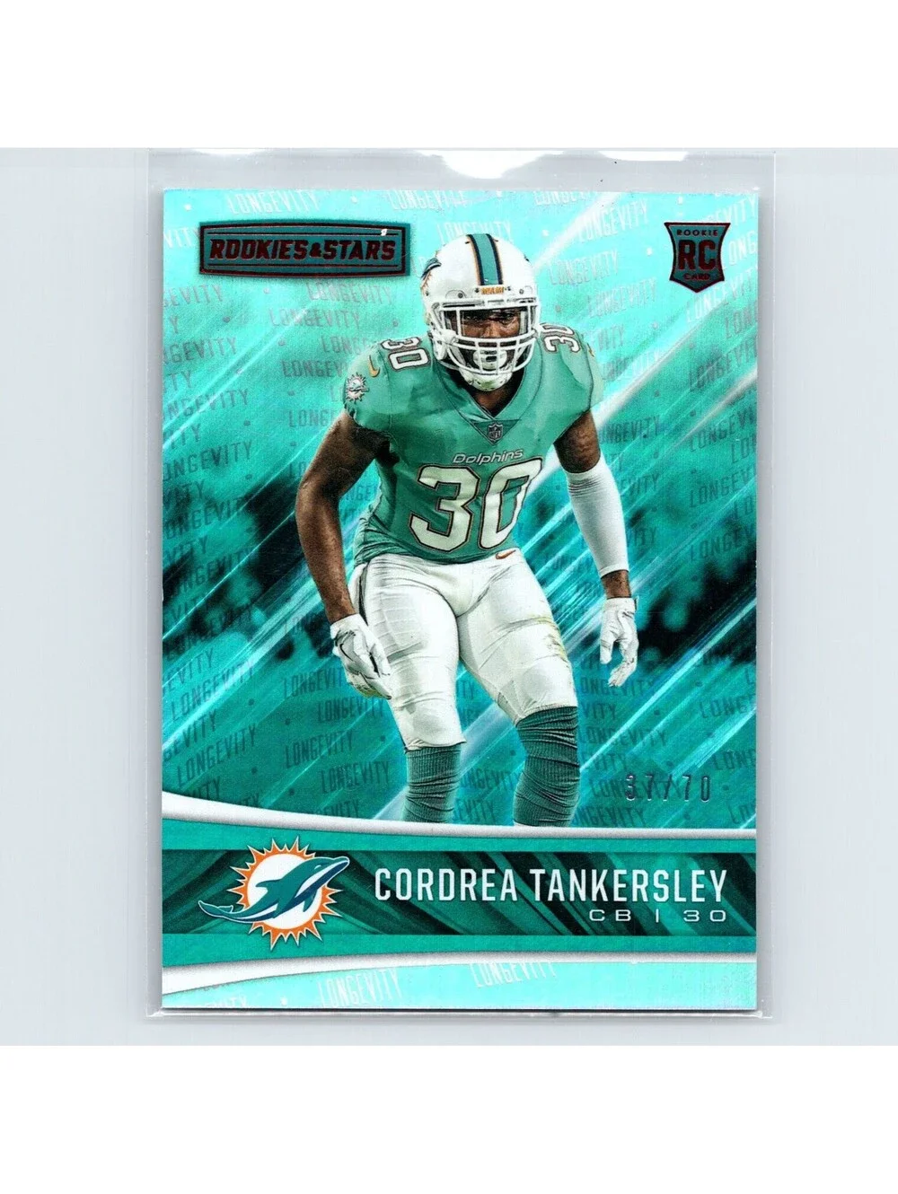 2017 Panini Rookies & Stars Cordrea Tankersley RC #226 Longevity /70 Dolphins